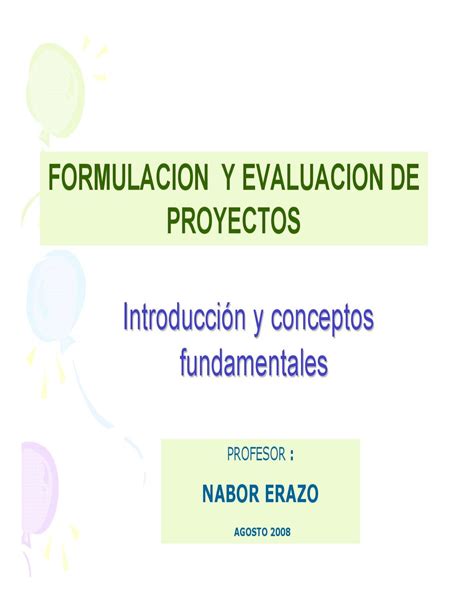 Introduccion Formulación Y Evaluación De Proyectos By Nabor Erazo Issuu