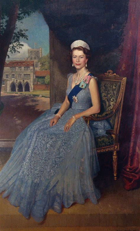 A Portrait Painted Of Queen Elizabeth Ii In The Beginning Of Her 68
