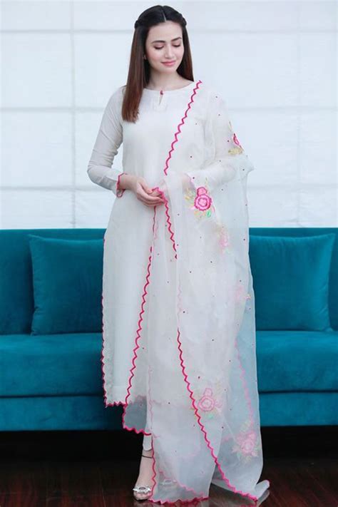 Silk Pakistani Pant Style Suit In White Colour In 2021 Simple