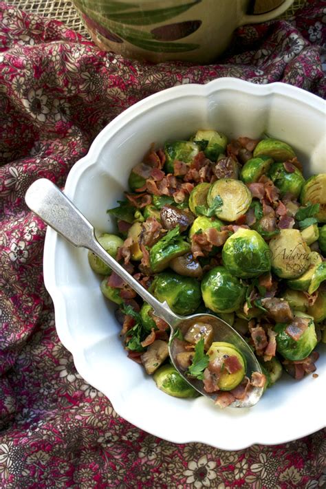 Brussels sprouts oven roast with pancetta in a simple sauce made of pure maple syrup & mustard, until perfectly crispy & caramelly. Adora's Box: BRUSSELS SPROUTS WITH PANCETTA AND CHESTNUTS