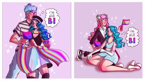 A Daily Dose Of Bi Validation 💖💜💙 Art By Nomsikka On Insta Rbisexual