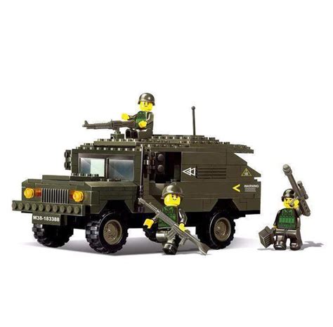 Brick Minifigure Green Humvee Set 191 Pieces Lego Military Hummer
