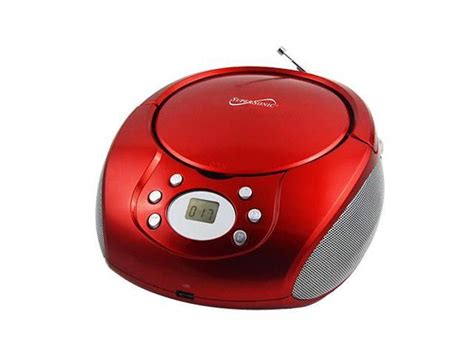 Supersonic Sc 505 Red Portable Cd Player With Aux Input And Am And Fm Radio