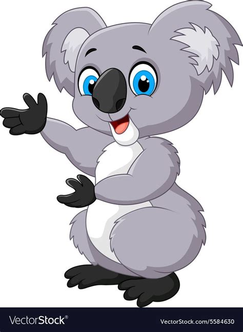 Happy Cartoon Koala Vector Image On Vectorstock Happy Cartoon