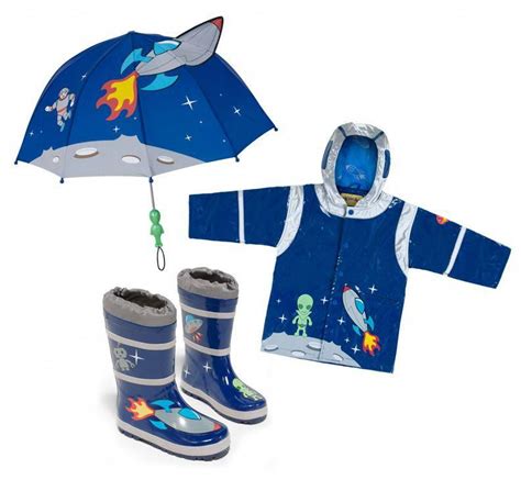 Toddler Boy Space Hero Raincoat Boots And Umbrella This Adorable