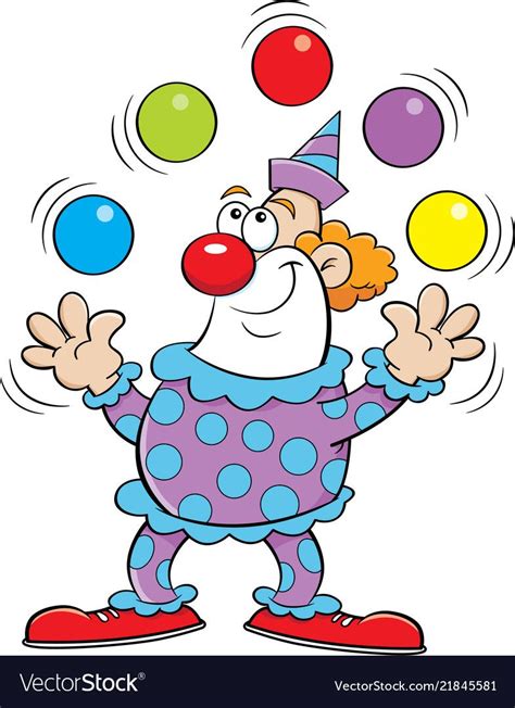 Cartoon Clown Juggling Balls Vector Image On Vectorstock Cool