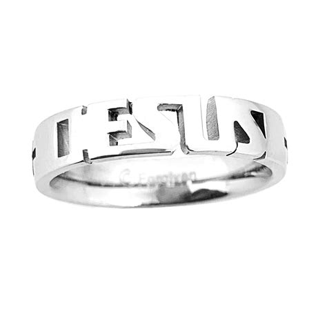 Stainless Steel Jesus Ring With Crosses Rsje1 Etsy