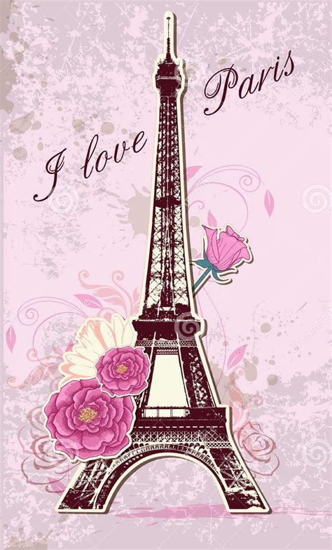 Pink I Love Paris Wallpaper Ilustración De París Tema De Paris París