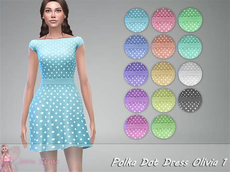 Polka Dot Dress Olivia 1 By Jaru Sims At Tsr Sims 4 Updates