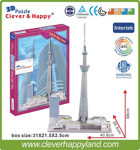 2014 New Cleverandhappy Land 3d Puzzle Model Tokyo Sky Tree Adult Puzzle