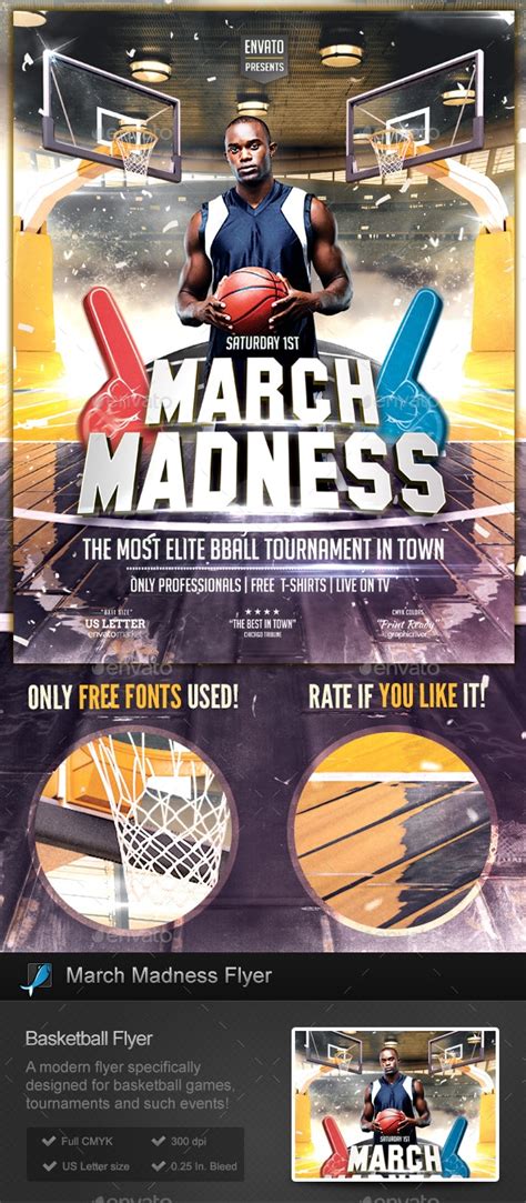 March Madness Basketball Flyer Template Print Templates Graphicriver