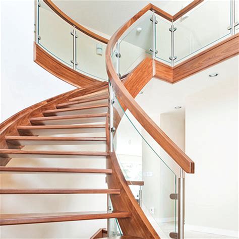 Contemporary Curved Staircase Design With Prefabricated Stainless Steel