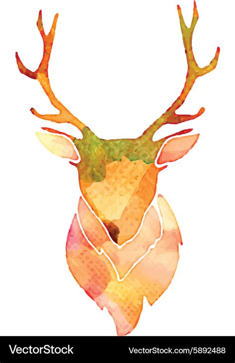 Watercolor Deer Head Royalty Free Vector Image