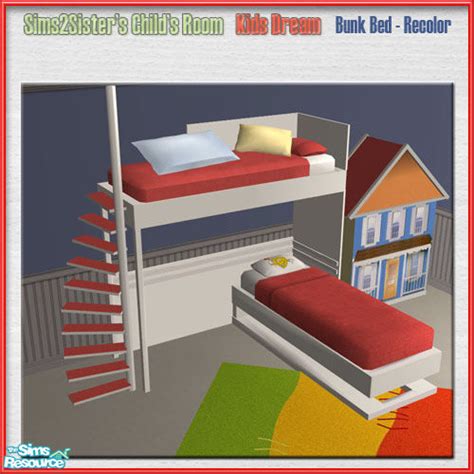 The Sims Resource S2s Childroomkidsdream Recolor Bunk Bed