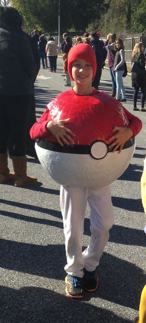 Pokeball Costume Made With Paper Mache Over An Exercise Ball Book