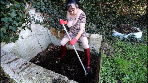 MaryBitch In Manure With Rubber Boots Gloves Pt1 Videos