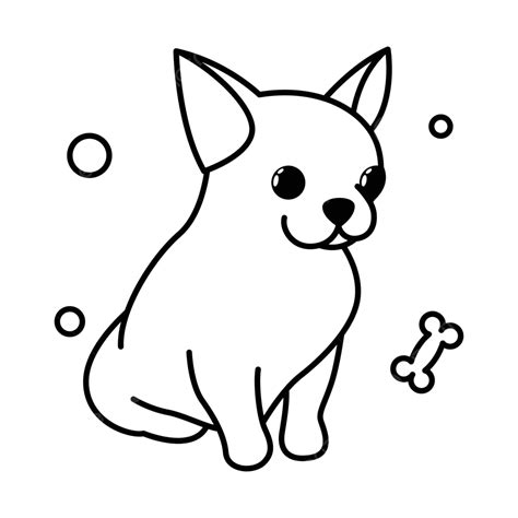 Outlinestyle Cute Cartoon Vector Icon Depicting A Chihuahua Puppy