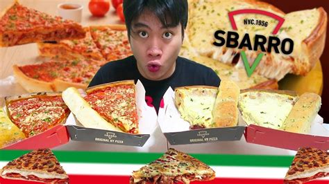 Sbarro Deep Dish Pizzas Mini Mukbang Youtube