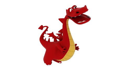 Cartoon Dragon 3d Model Animated Rigged Obj Fbx Blend