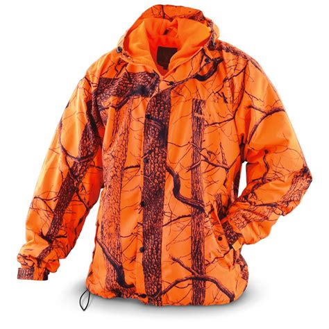 Huntworth Fleece Lined Microfiber Jacket Blaze Camo 294912 Blaze