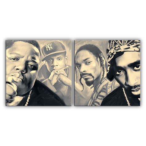 Tupac 2pac Snoop Dogg Biggie Jayz Poster Canvas Art Giclee Print G Ebay