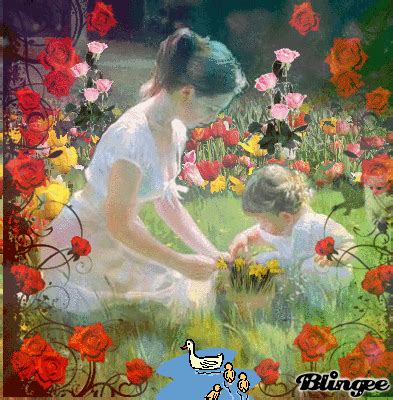 maman et son enfant dans le jardin Fotografía 129124323 Blingee com