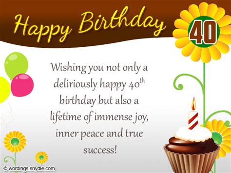 Happy 40th birthday wishes and funny poems. 40th Birthday Wishes, Messages and Card Wordings ...