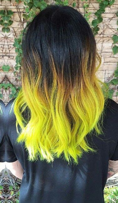 Neon Green Ombre Dyed Hair Color Hairbyalexandrea Dyed
