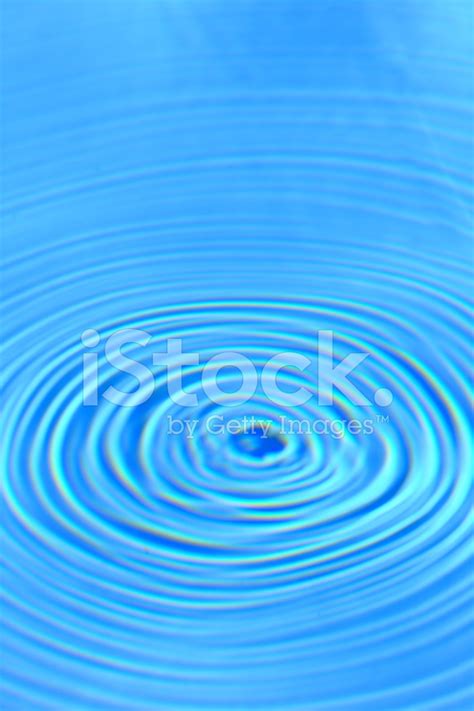 Blue Clear Water Round Ripples Center Background Stock Photo Royalty