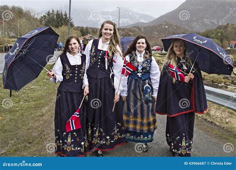 National Costume Of Lofoten Editorial Photography Image Of Girls