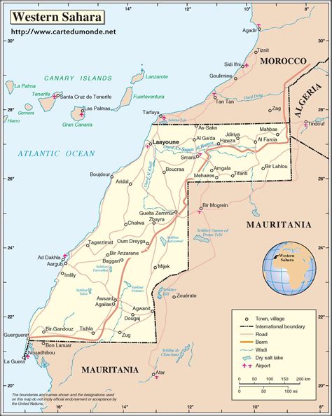 Grande Carte Sahara Occidental Sur Carte Du Monde