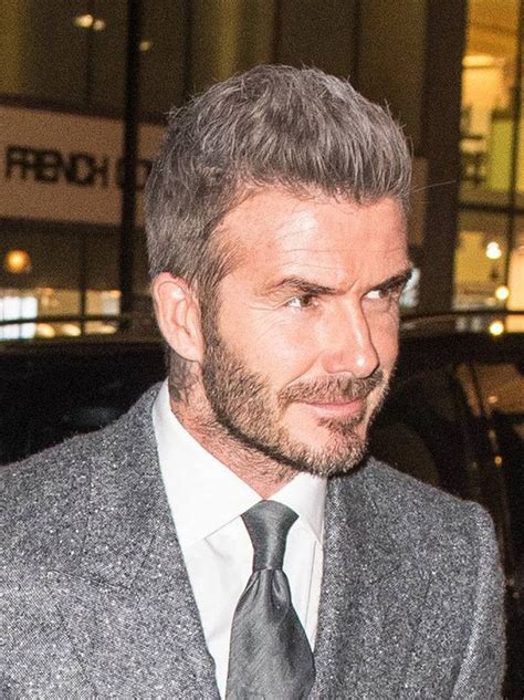 David Beckham Grey Hair Matches His Suit On London Night Out Daily Star
