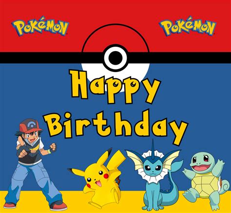 Pokemon Birthday Card Birthday Pikachu Birthday Card Printable L