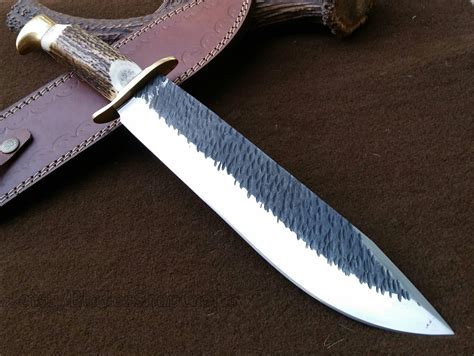 16 Big Bowie Custom Made 1095 Steel Forged Blade Stag Horn Hunting