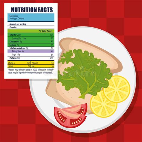 Healthy Food With Nutritional Facts Stock Vector Illustration Of