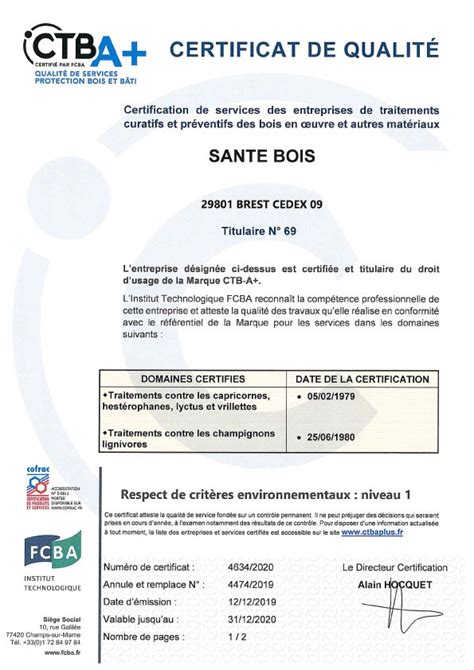 La Certification Ctba De Santé Bois à Brest