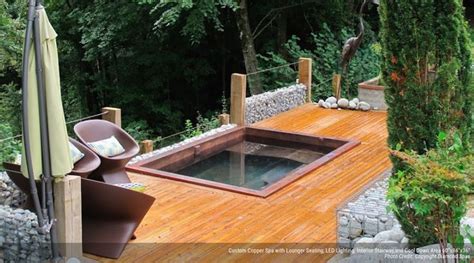 Copper Hot Tub In Deck Diamond Spas Outdoor Spas Hot Tubs Outdoor