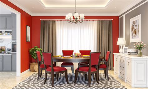Red Dining Room Home Design Ideas