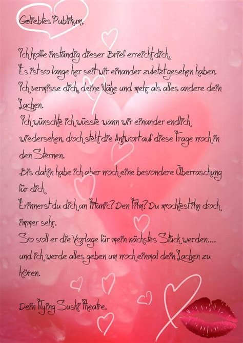 Liebesbrief Zum Valentinstag Valentines Tag Liebesbriefe Süße