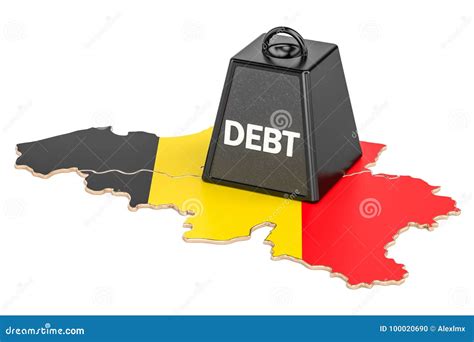 belgian national debt or budget deficit financial crisis concept 3d rendering stock