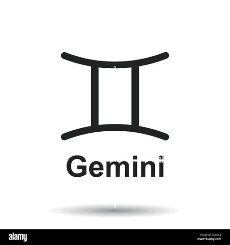 Gemini Zodiac Sign Flat Astrology Vector Illustration On White