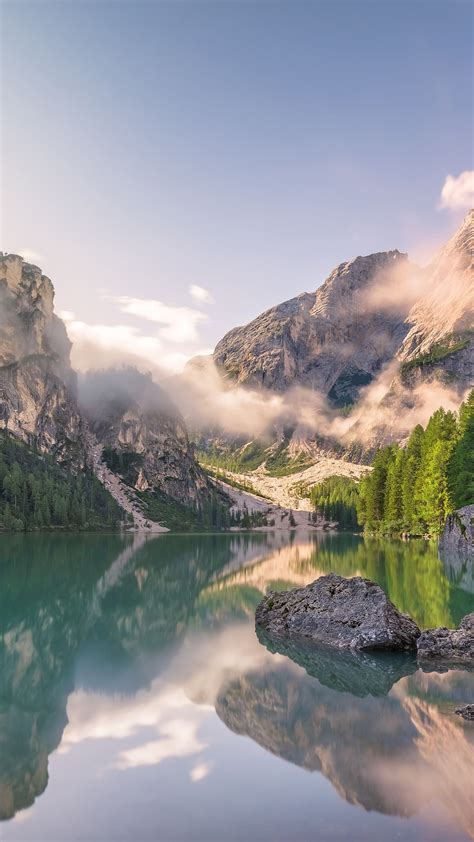 Lake Prags South Tyrol Italy 4k Ultrahd Wallpaper Backiee