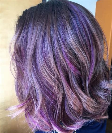 Purple Highlights On Dark Hair Is The Latest Instagram