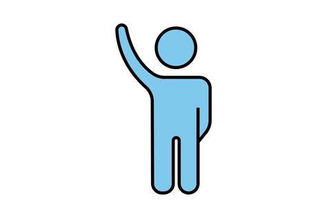 Hand Up Icon Human Icon Lifting Hand Icon Related To Answering Or