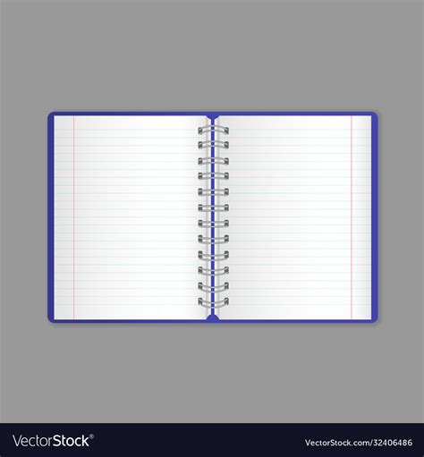 Template Layout Beautiful Realistic Open Notebook Vector Image