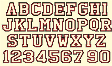 Varsity Collegiate Athletic Block Type Font Machine Embroidery Designs