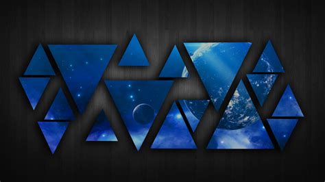 Planet Galaxy Triangle Space Space Art Geometry 1920x1080
