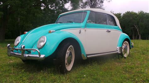 1966 Volkswagen Convertible Super Cool Turquoise And Cream Solid