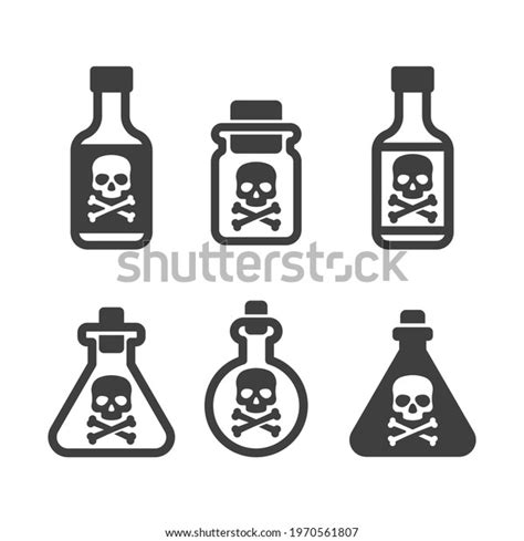 Glass Poison Bottle Icon Set On Stock Vector Royalty Free