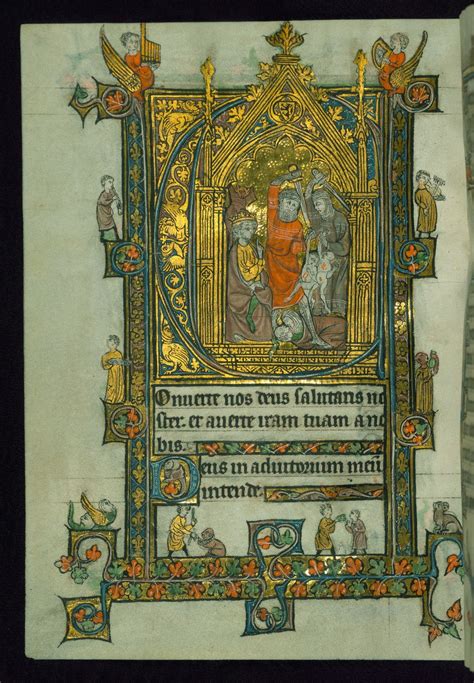 Book Of Hours Marginalia Walters Manuscript W104 Fol 45v Book Of